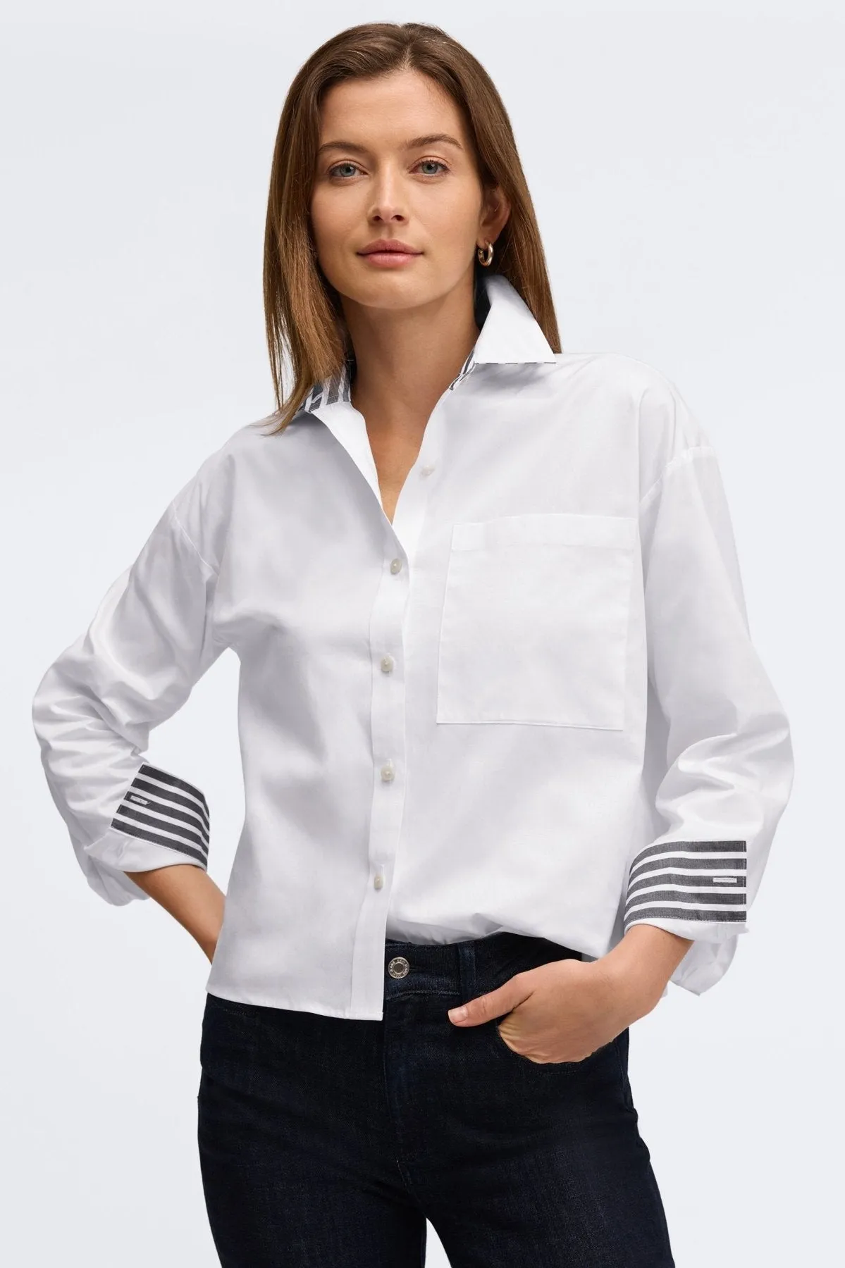 Marina Solid Pinpoint No Iron Pocket Shirt