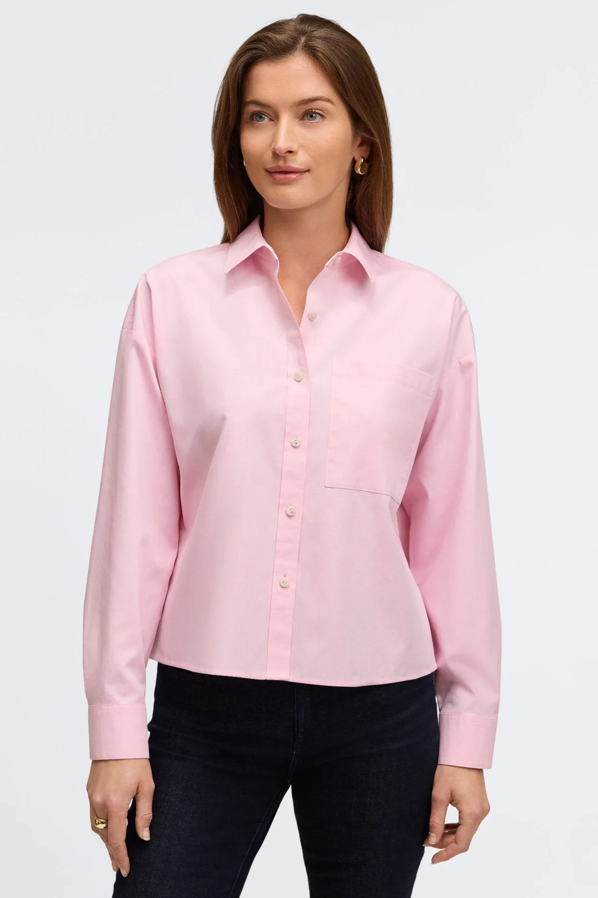 Marina Solid Pinpoint No Iron Pocket Shirt