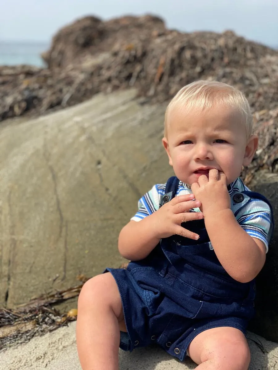 Me & Henry Jonty Denim Shortie Overall in Navy