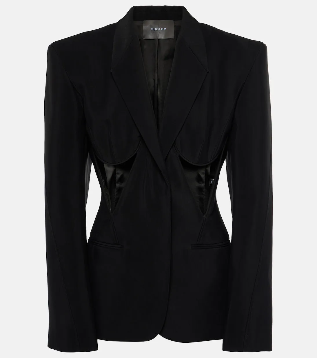 Mugler Cutout Blazer, Black