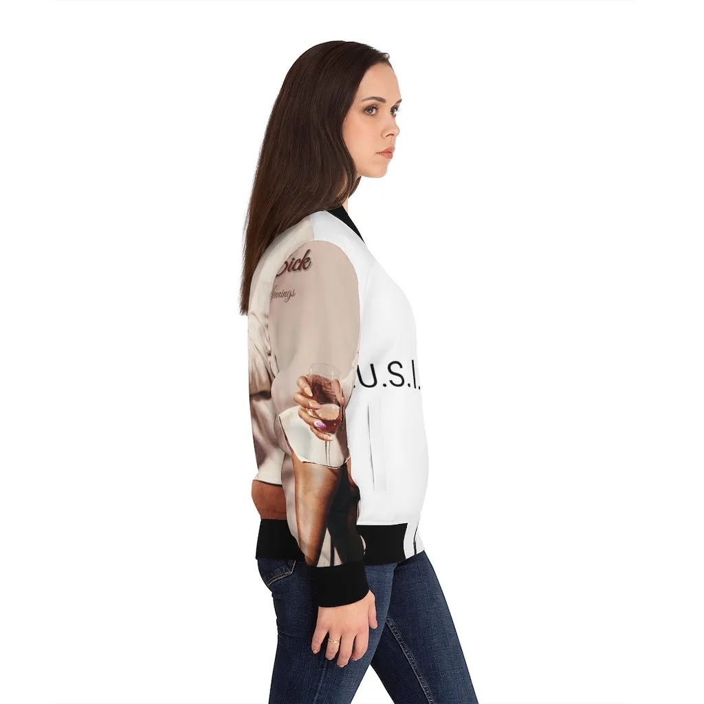 M.U.S.I.C. World HQ  Album Cover Series Women's Bomber Jacket (AOP)