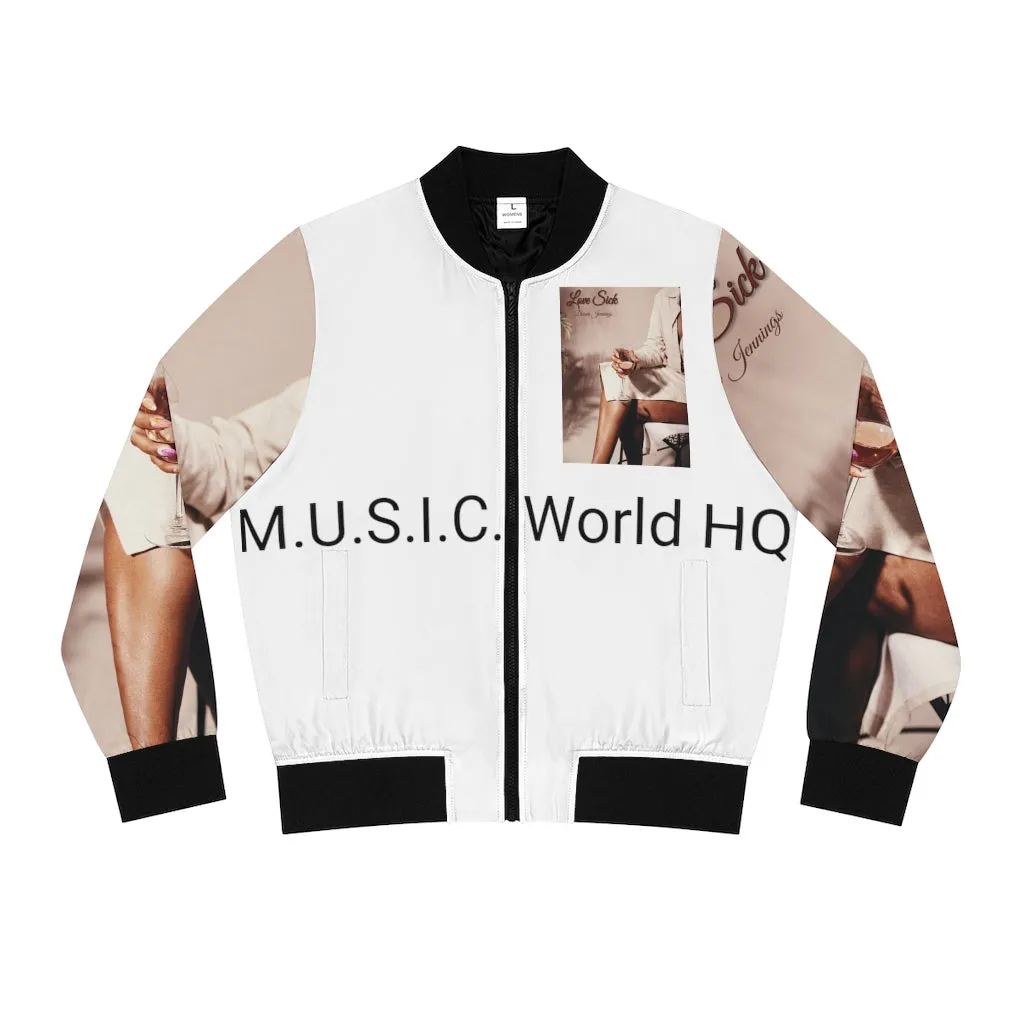 M.U.S.I.C. World HQ  Album Cover Series Women's Bomber Jacket (AOP)