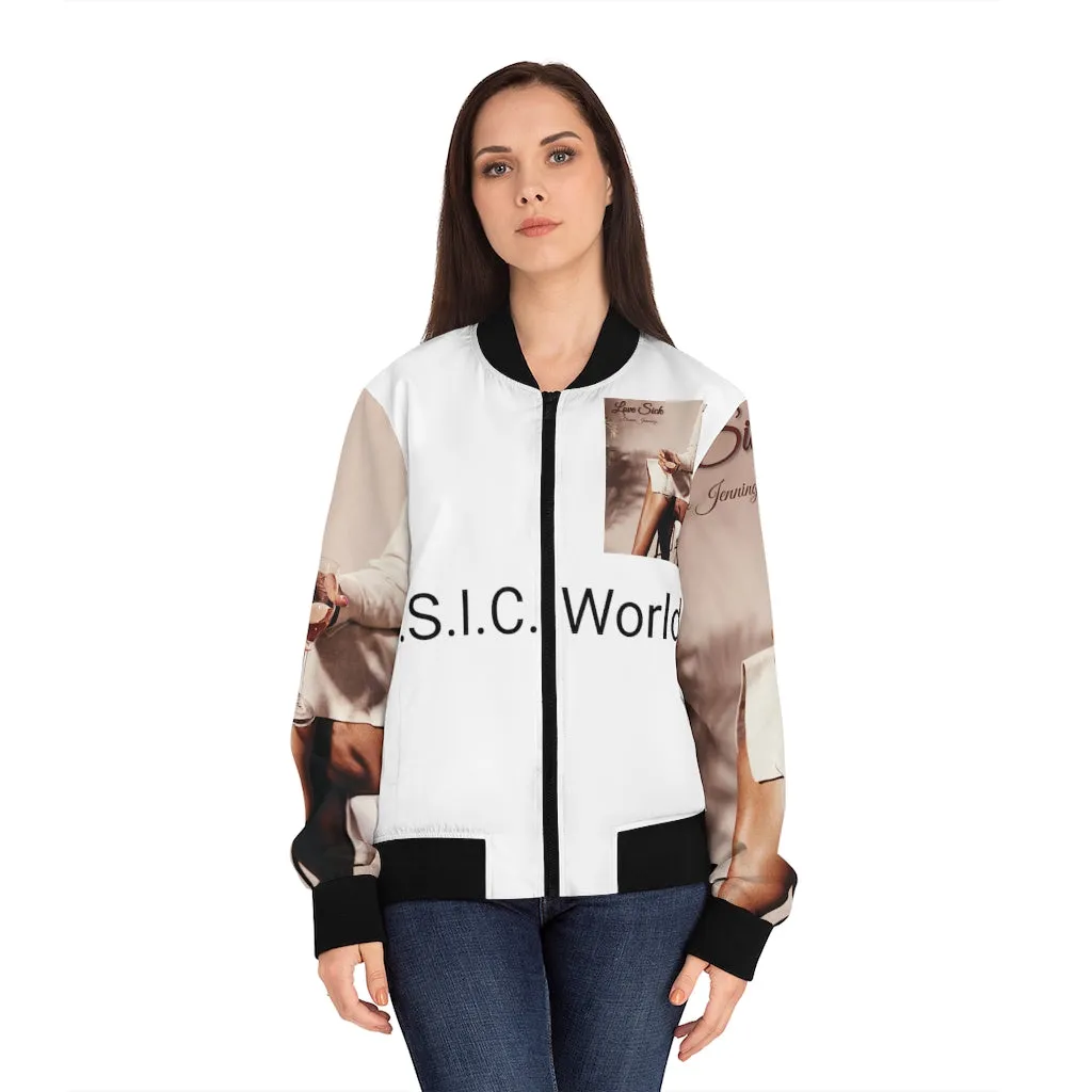 M.U.S.I.C. World HQ  Album Cover Series Women's Bomber Jacket (AOP)