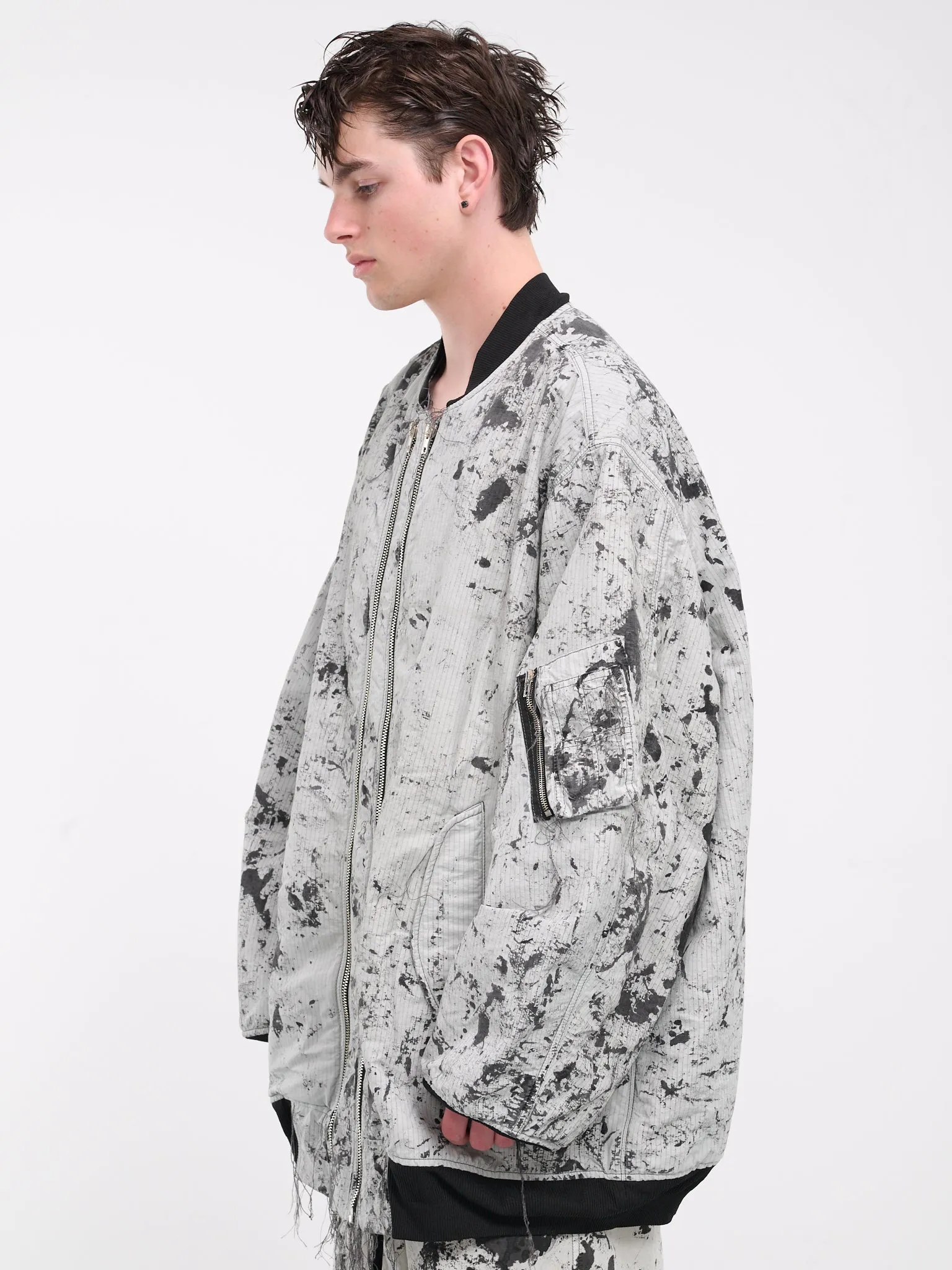 Oversized Camo Bomber Jacket (BL1010-SNOW-CAMO)