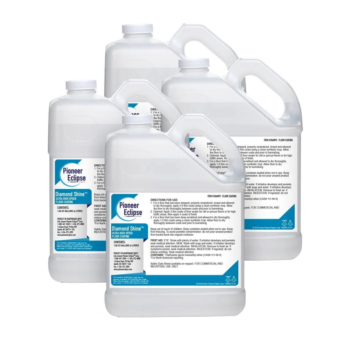 Pioneer Eclipse Diamond Shine™ 25% Solids Floor Finish (1 Gallon Bottles) - Case of 4