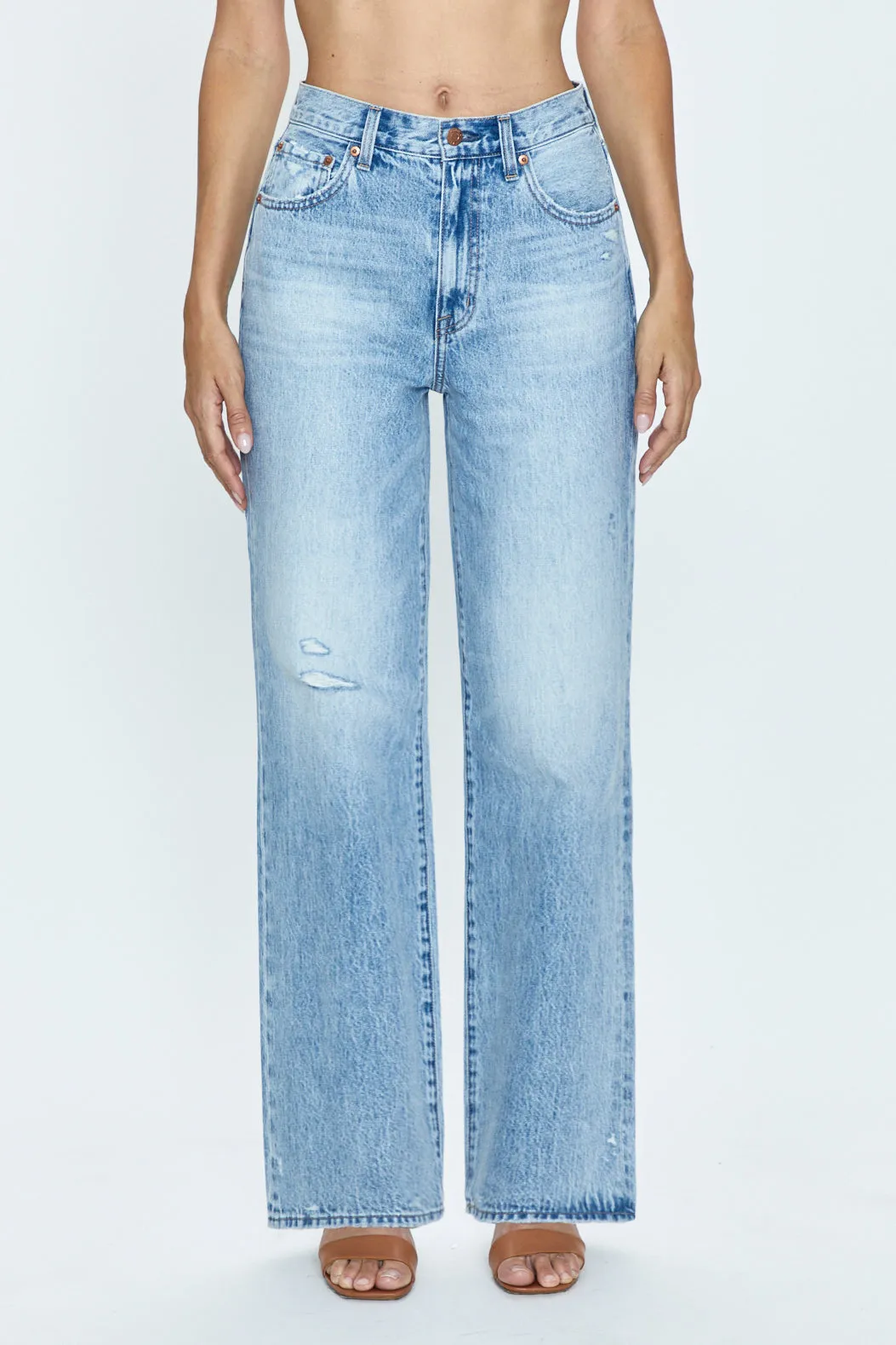 Pistola Grayson High Rise Baggy Jeans in Escapade Distressed