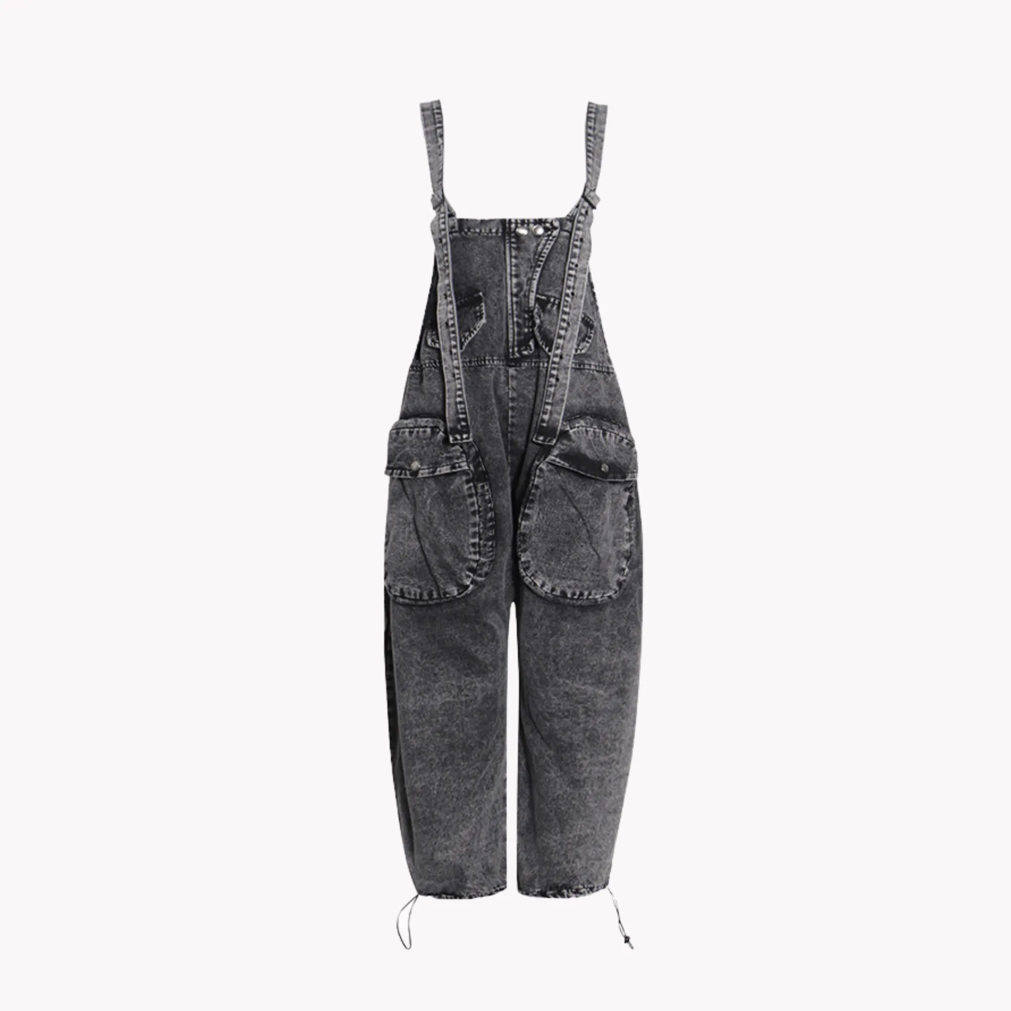 Pre Order:  Black Denim Overalls - @Veronicalatriese