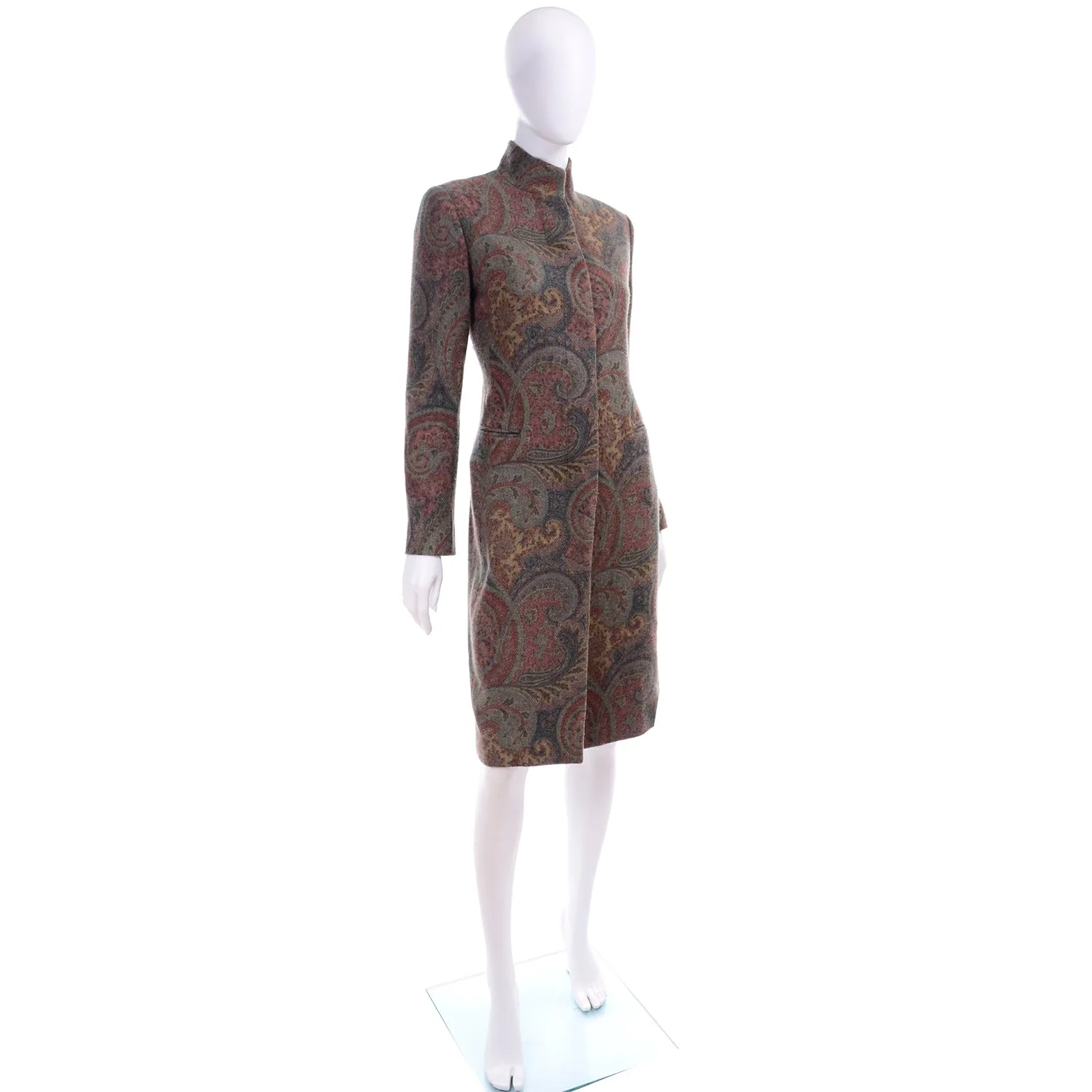 Ralph Lauren Wool Paisley Lambswool Coat Size 6