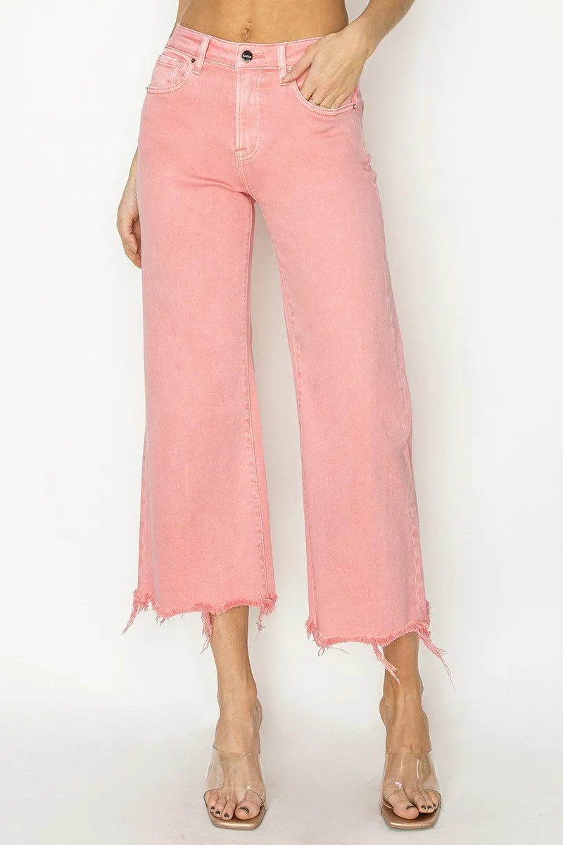 Risen Flamingo High Rise Wide Crop Pants