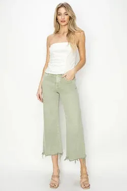 Risen Sage High Rise Wide Crop Pants