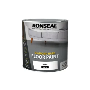 Ronseal Diamond Hard Floor Paint - Wood & Concrete Floors 2.5L Satin White