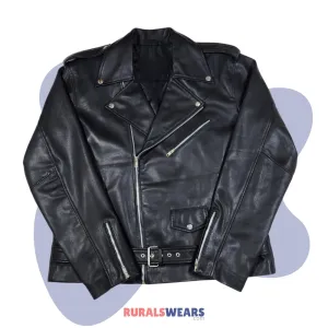 RW Authentic CowHide Brando Black Biker Wild One Leather Jacket