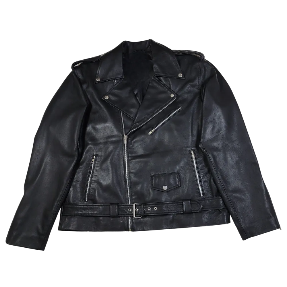 RW Authentic CowHide Brando Black Biker Wild One Leather Jacket