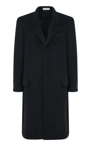 Slade Coat in Black Double-Face Recycled Cashmere