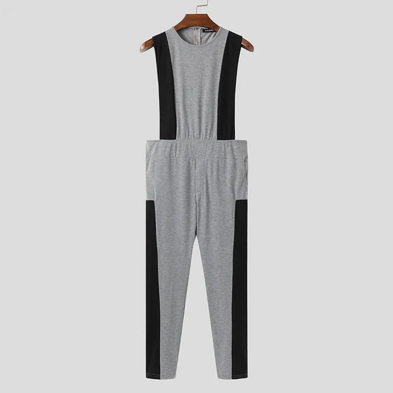 Solid Side Stripe Style Sleeveless Jumpsuit