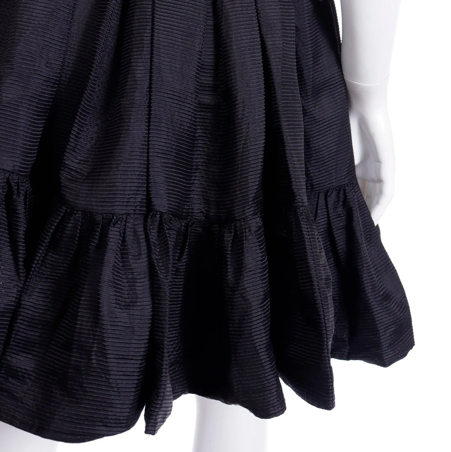 S/S 1992 Isaac Mizrahi Textured Tiered Striped Rodeo Skirt