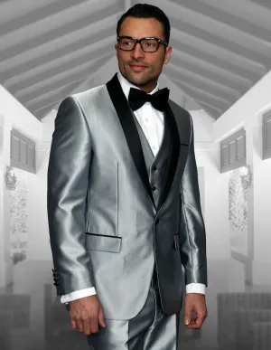 Statement Enzo-7 Silver Tuxedo Modern Fit