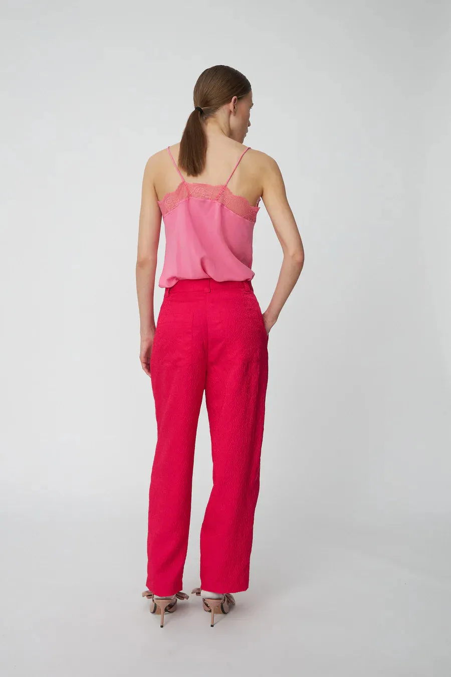 Stella Nova Cropped Crinkle Wild Cherry Trousers