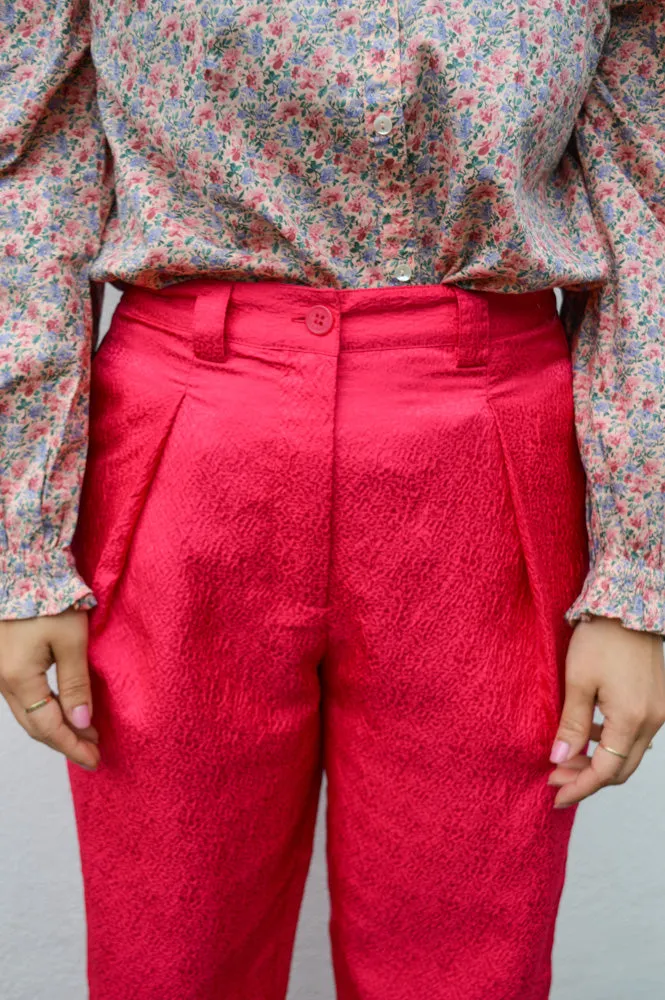 Stella Nova Cropped Crinkle Wild Cherry Trousers