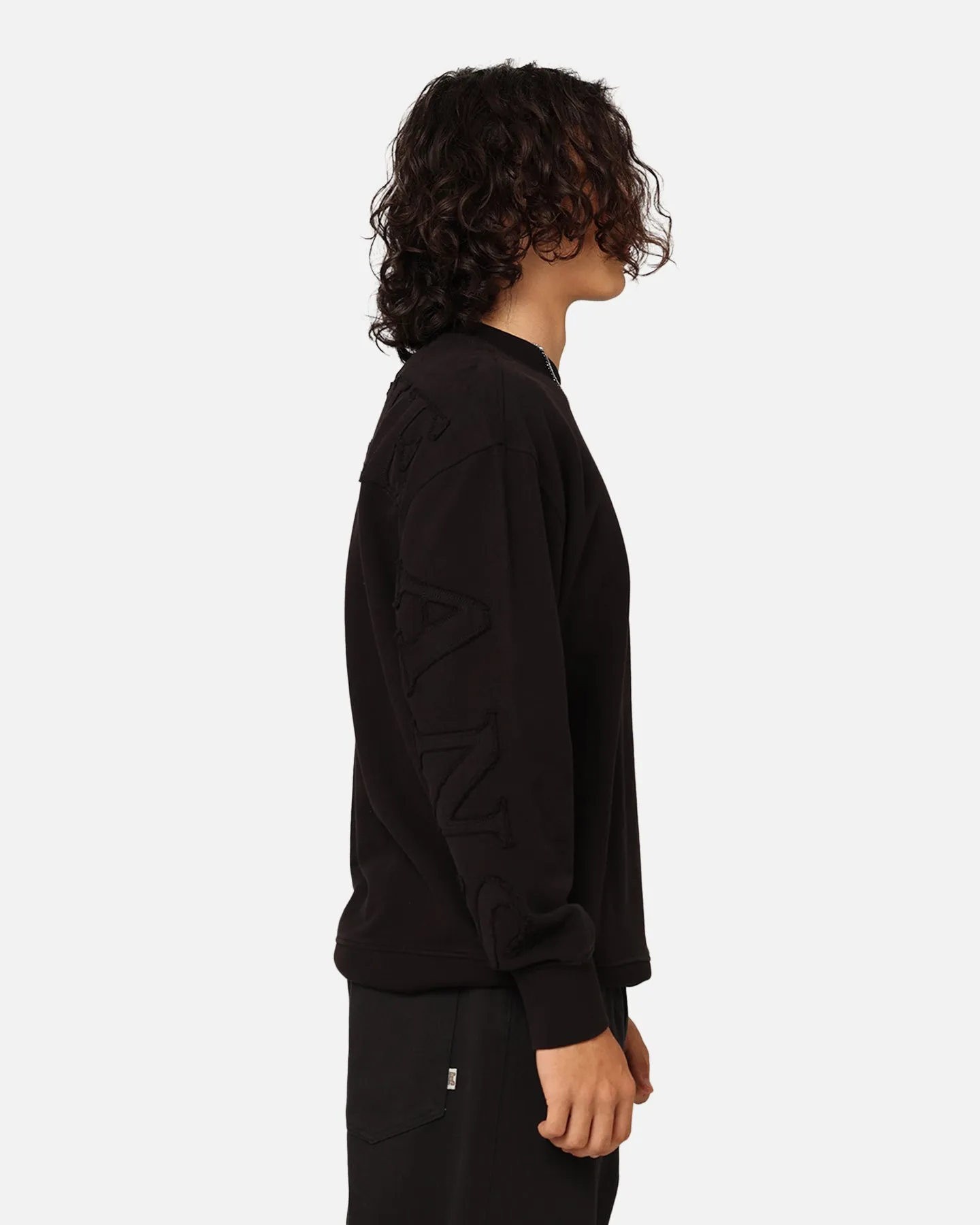 Tommy Jeans Relaxed Tonal Appliqué Crewneck Black