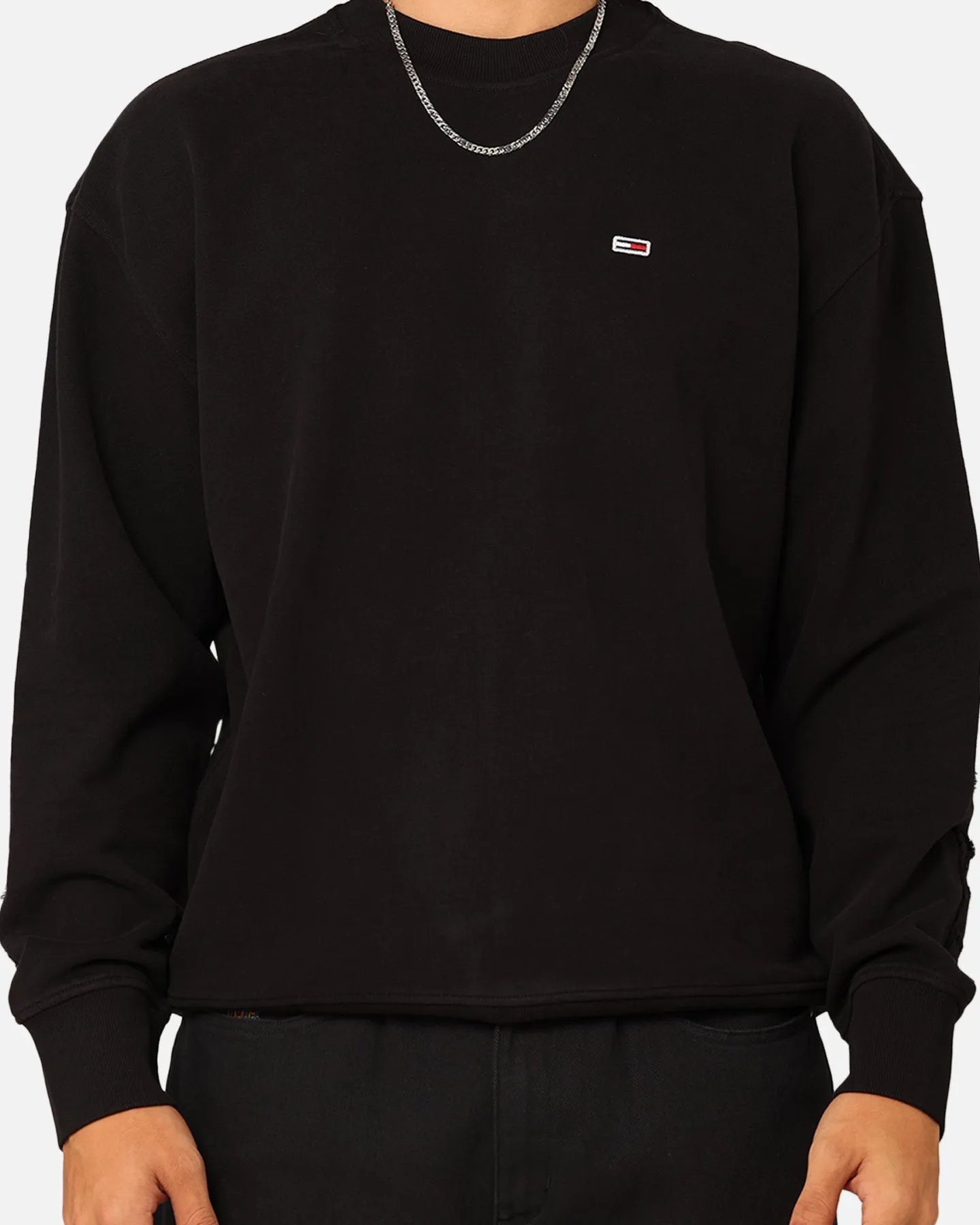 Tommy Jeans Relaxed Tonal Appliqué Crewneck Black