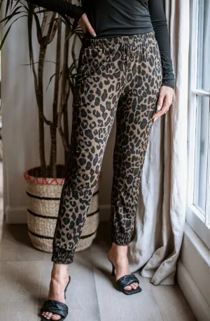 Veronica M. Muted Animal Print Jogger Pant