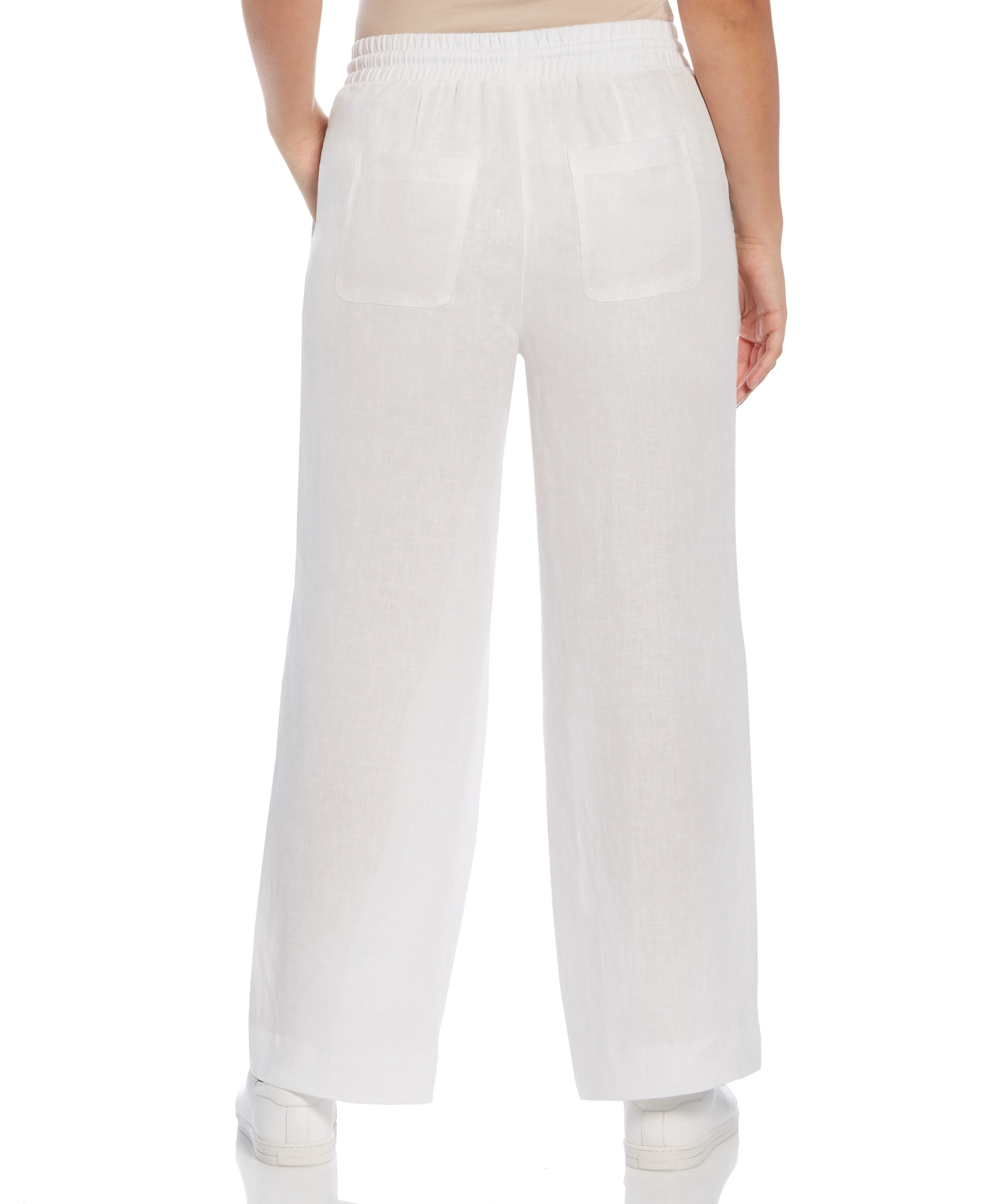 Wide Leg Drawstring Linen Pants