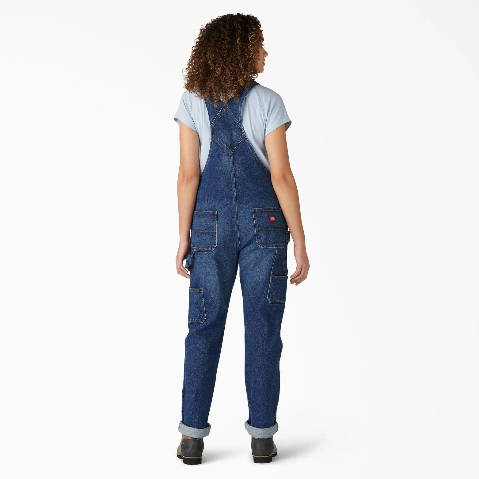 Women’s Denim Boyfriend Fit Bib Overalls - Retro Stonewashed